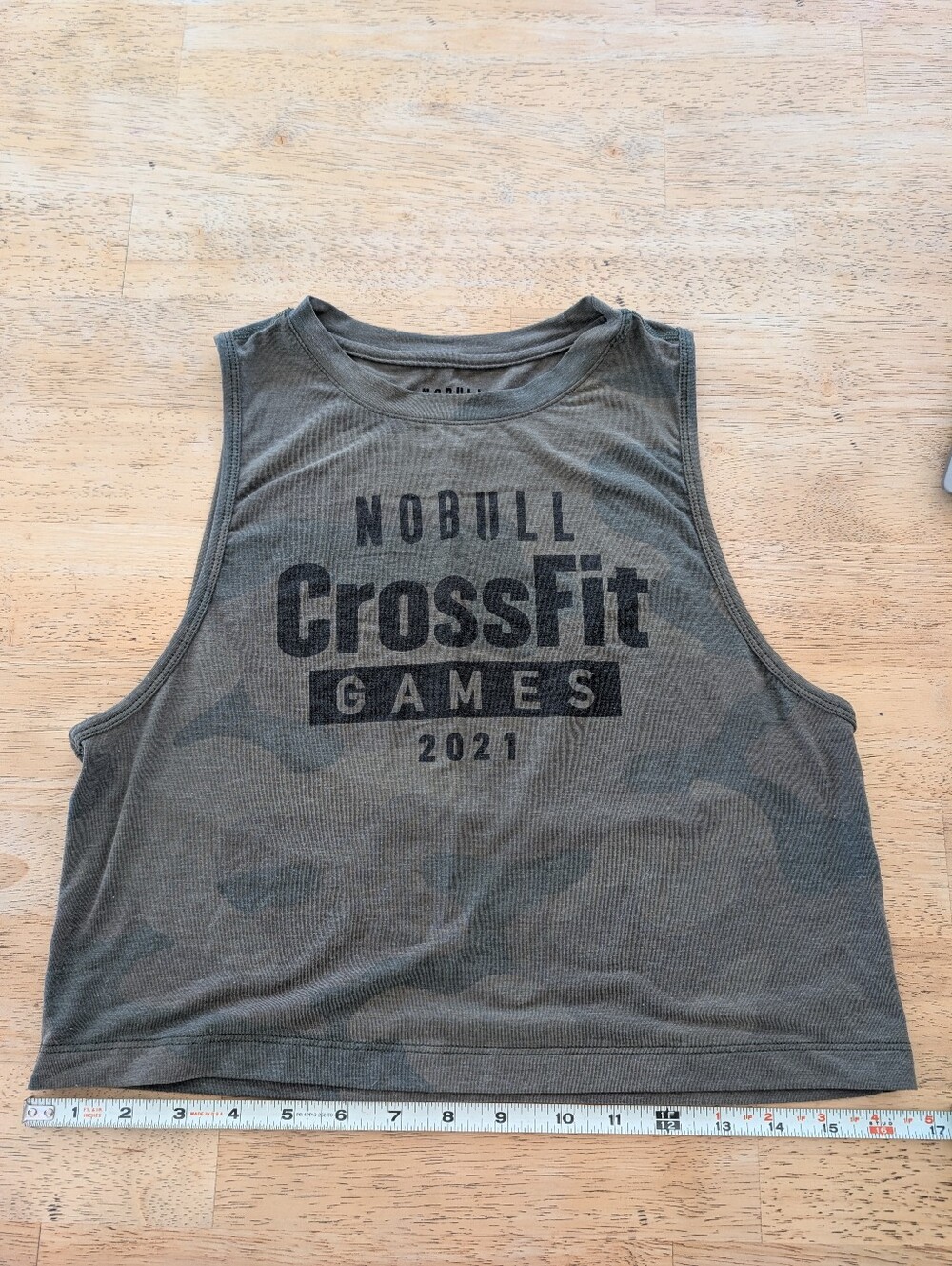 NOBULL Olive Green Camo CrossFit Games 2021 Crop Tank. Size XS